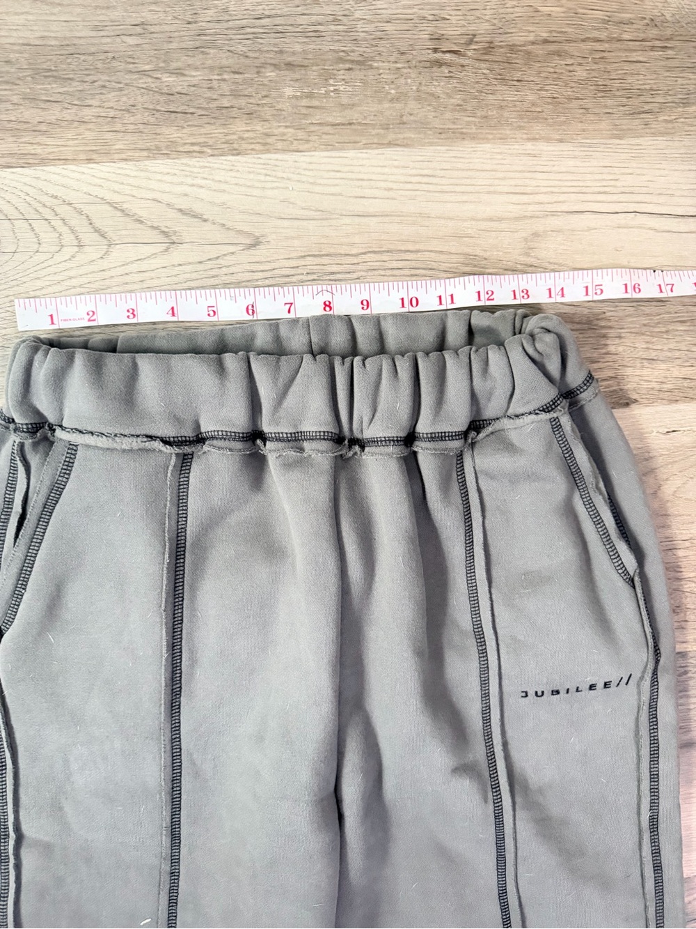 NEW Layere Jubilee Off Charcoal Inverted Stitching Sweatpants Gray Joggers Pants - Picture 12 of 16